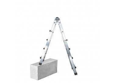 Escalera Telescópica Aluminio  3+3 Peldaños Perfil 67 mm.