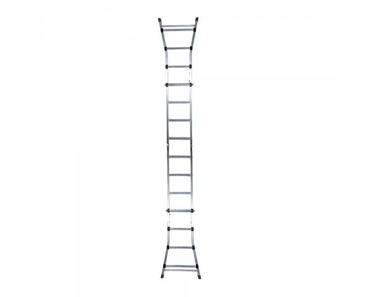 Escalera Telescópica Aluminio  3+3 Peldaños Perfil 67 mm.