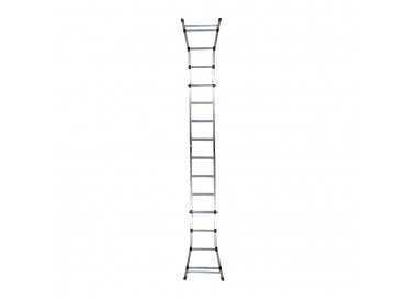 Escalera Telescópica Aluminio  3+3 Peldaños Perfil 67 mm.