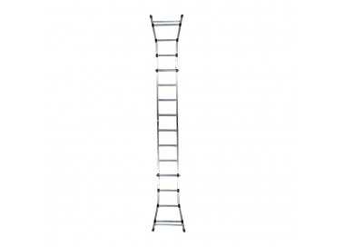 Escalera Telescópica Aluminio  6+6 Peldaños Perfil 67 mm.