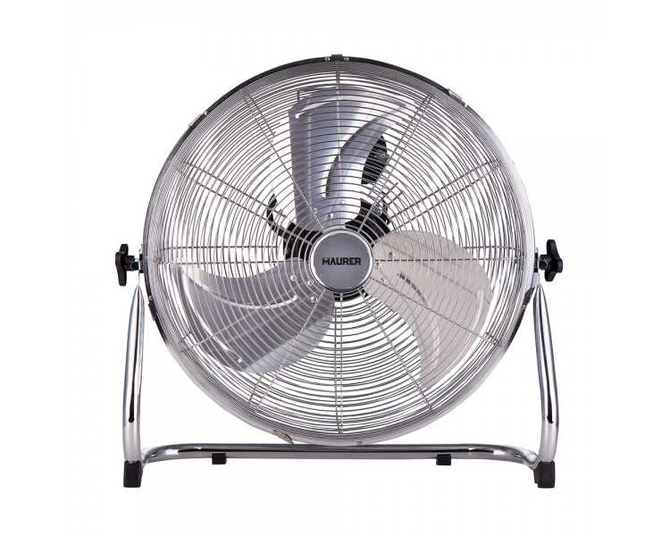 Ventilador Maurer De Suelo Ø 50 cm. Alta Velocidad 3 Velocidades, Inclinable, Motor Aluminio y Cobre, 150 Watt