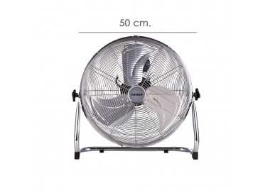 Ventilador Maurer De Suelo Ø 50 cm. Alta Velocidad 3 Velocidades, Inclinable, Motor Aluminio y Cobre, 150 Watt