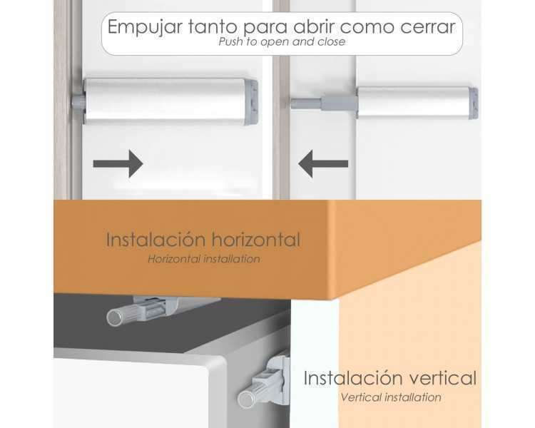 Cierre Iman Para Puerta Armario Presion Magnetica. Pack 2 Piezas Cierre Puerta, Cierre Cajon, Cierre Mueble, Cierre Amortiguador