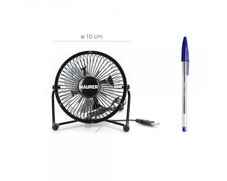 Ventilador Sobremesa Ø 10 cm. Funcionamiento USB