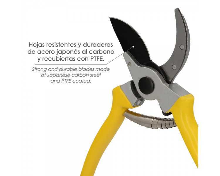 Tijera Podar 1 Mano Japonesa Akagi T-4S  220 mm. Mangos Aluminio Endurecido, Hoja Recubierta PTFE