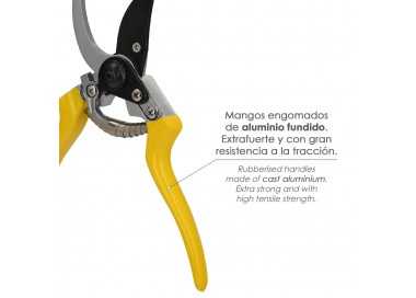 Tijera Podar 1 Mano Japonesa Akagi T-8S  220 mm. Mangos Aluminio Endurecido, Hoja Recubierta PTFE