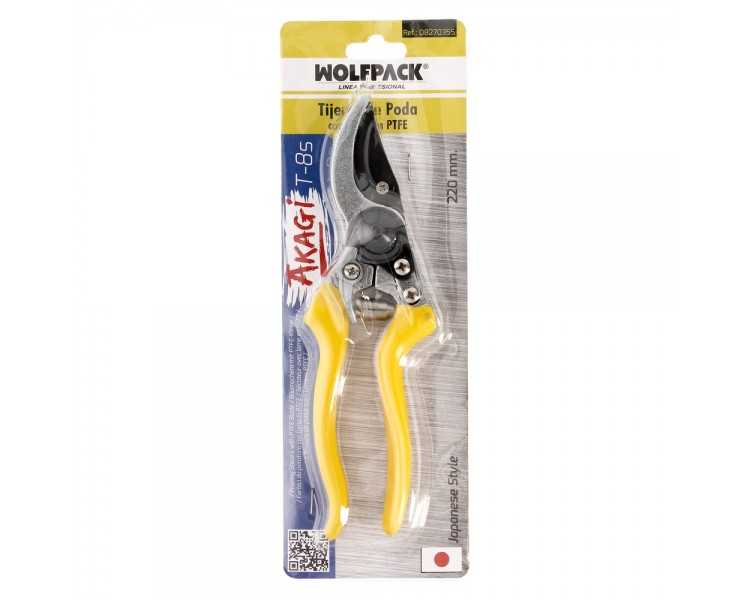 Tijera Podar 1 Mano Japonesa Akagi T-8S  220 mm. Mangos Aluminio Endurecido, Hoja Recubierta PTFE