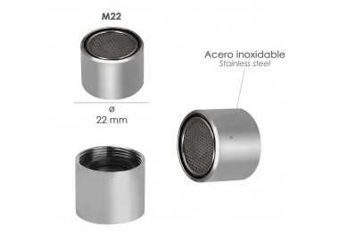 Atomizador Grifos / Monomando F22  (2 piezas) Filtro Aireador Grifo, Economizador de Agua, Difusor Grifo, Aireador Economizador