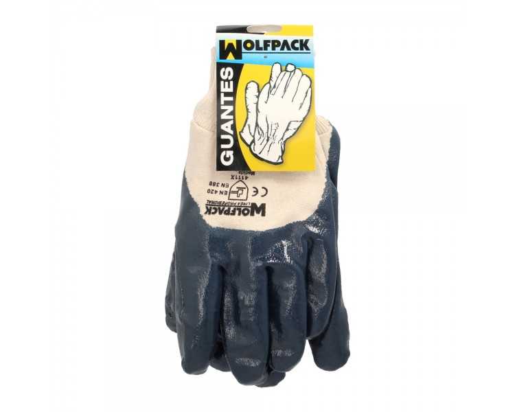 Guantes Nitrilo / Lona Pesados Nimax 9" (Par)