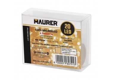 Luces Navidad Guirnalda Led con Tapon 20 Microled Blanco Calido IP20. A Pilas 3 LR44 (Si Incluidas)