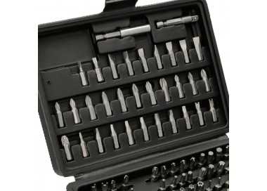 Juego Puntas con Destornillador 1/4" 99 Pzs. Con Apadtador. Cromo Vanadio, Kit Llave Combinada, Kit Carraca,