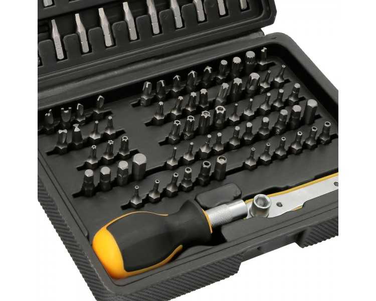 Juego Puntas con Destornillador 1/4" 99 Pzs. Con Apadtador. Cromo Vanadio, Kit Llave Combinada, Kit Carraca,