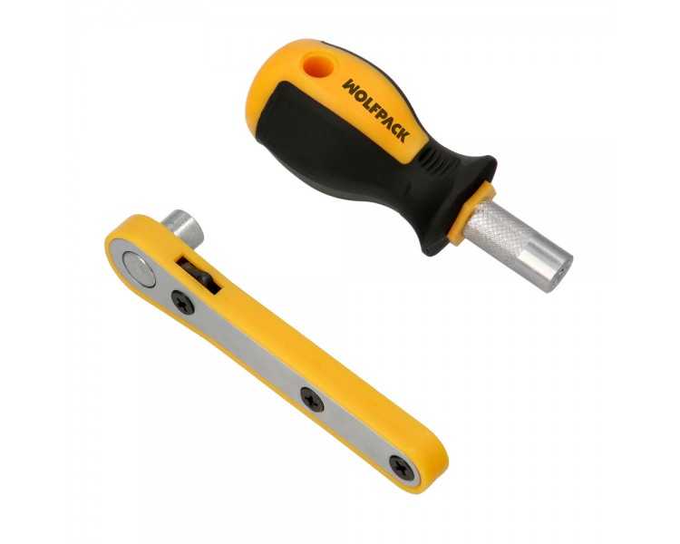 Juego Puntas con Destornillador 1/4" 99 Pzs. Con Apadtador. Cromo Vanadio, Kit Llave Combinada, Kit Carraca,