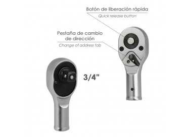 Juego Llaves De Vaso de Acero Cromo Vanadio con 21 Piezas 3/4" Plus  Con Maletin.