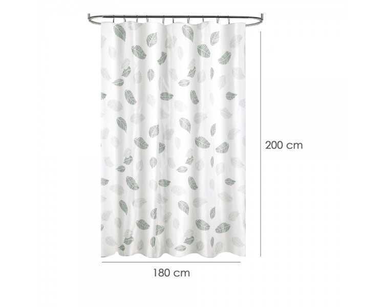 Cortina Ducha Tela Hojas 180 x 200 cm. Cortina baño, Cortina Tela Impermeable Con Anillas