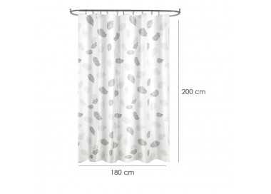 Cortina Ducha Tela Hojas 180 x 200 cm. Cortina baño, Cortina Tela Impermeable Con Anillas