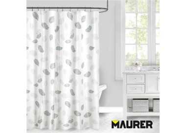 Cortina Ducha Tela Hojas 180 x 200 cm. Cortina baño, Cortina Tela Impermeable Con Anillas
