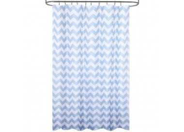 Cortina Ducha Tela Rayas Azul 180 x 200 cm. Cortina baño, Cortina Tela Impermeable Con Anillas
