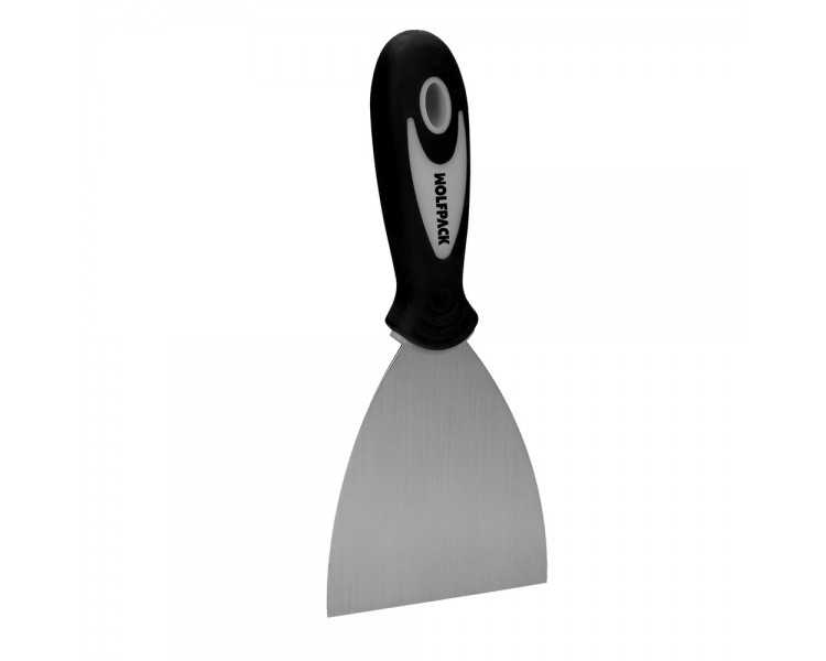 Espatula Acero Inoxidable Ancho 60 mm. Con Mango de Goma Ergonomico, Espatula Pintor, Espatula Masilla, Paletina, Paleta Rascar