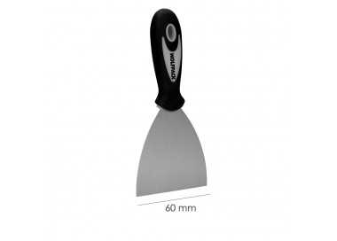 Espatula Acero Inoxidable Ancho 60 mm. Con Mango de Goma Ergonomico, Espatula Pintor, Espatula Masilla, Paletina, Paleta Rascar