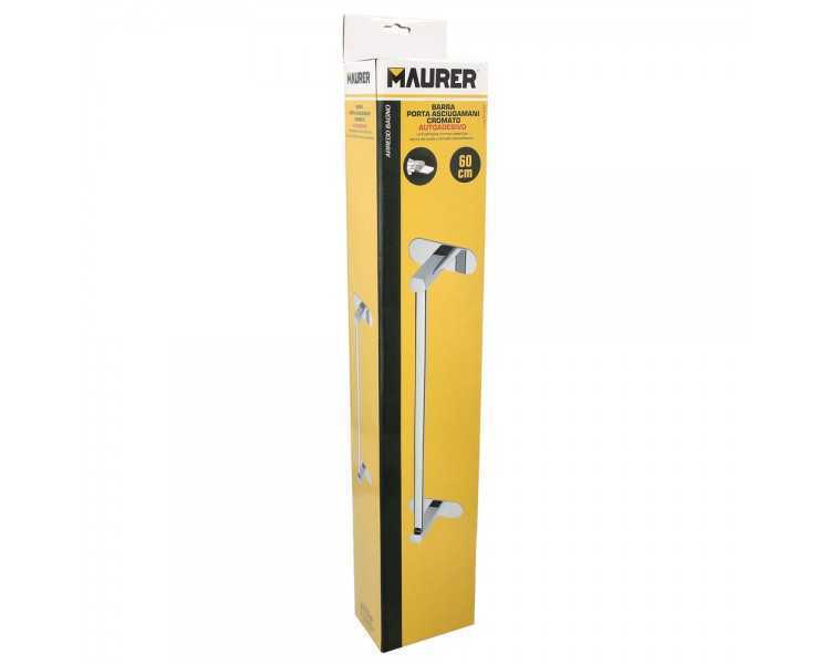 Toallero Barra 60 cm. Color Inox Con Efecto Espejo, Autoadhesivo Resistente, Porta Toallas, Toallero Adhesivo Pared/Mueble