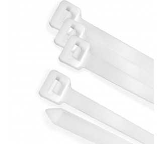 Brida Nylon 100%. Color Blanco / Natural 9,0 x 780 mm. 100 Piezas. Abrazadera Plastico, Organizador Cables, Alta Resistencia
