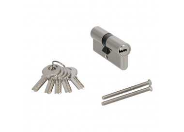 Cilindro Seguridad 30x30 mm. Leva Larga Niquelado Con 5 llaves