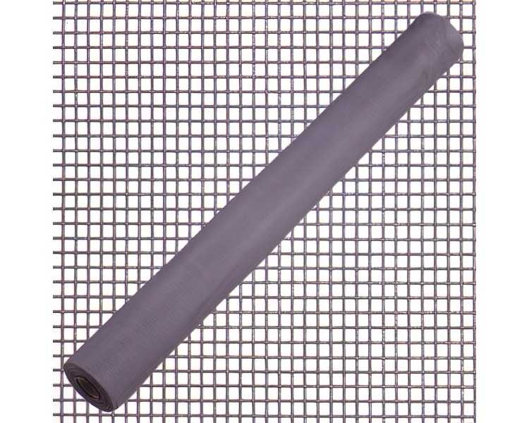 Tela Mosquitera Fibra Vidrio Gris 18x16/100 cm. Rollo 50 metros.