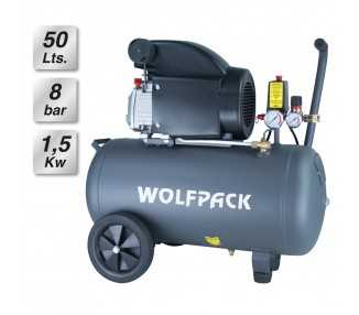 Compresor Aire Wolfpack 50 Litros / 8 Bares / 1,5 Kw - 2,0 HP