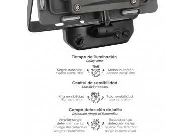 Foco Led Plano 30 Watt. Luz Blanca 4000º K  IP 65 2400 Lumenes Con Sensor de Presencia
