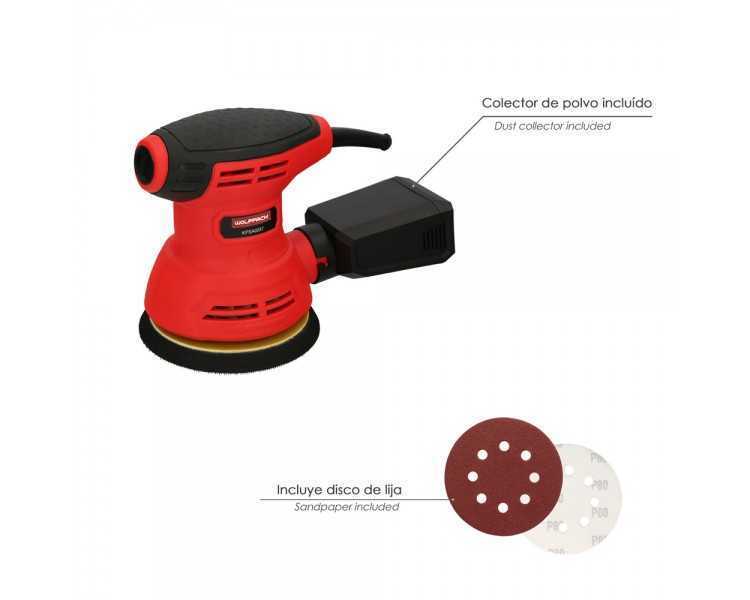 Lijadora Wolfpack Orbital 240 Watt. Lijadora Multifunción. Decapado, Lijado, Eliminar Oxido, Disco Ø 125 mm.