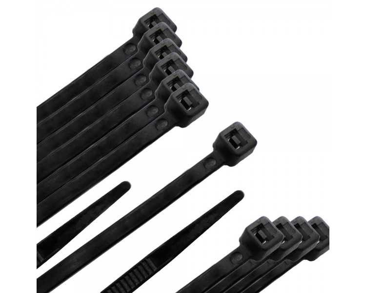Brida Nylon 100%. Color Negro 2,5 x 135 mm. Bolsa 100 unidades. Abrazadera Plastico, Organizador Cables, Alta Resistencia
