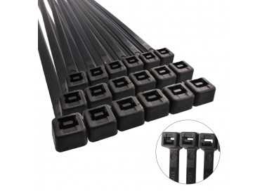 Brida Nylon 100%. Color Negro 2,5 x 160 mm. Bolsa 100 unidades. Abrazadera Plastico, Organizador Cables, Alta Resistencia