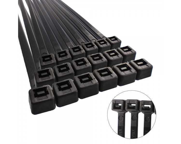 Brida Nylon 100%. Color Negro 2,5 x 200 mm. Bolsa 100 unidades. Abrazadera Plastico, Organizador Cables, Alta Resistencia
