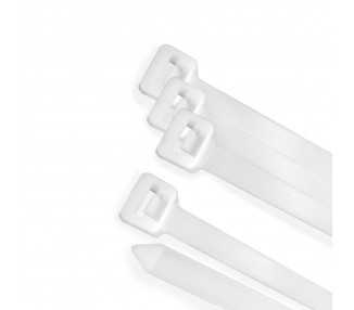 Brida Nylon 100%. Color Blanco / Natural 4,5 x 280 mm. 100 Piezas. Abrazadera Plastico, Organizador Cables, Alta Resistencia