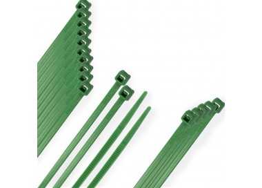 Brida Nylon 100%. Color Verde 3,6 x 200 mm. Bolsa 100 Unidades. Abrazadera Plastico, Organizador Cables, Alta Resistencia