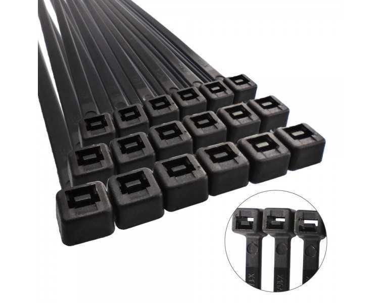 Brida Nylon 100%. Color Negro 3,5 x 280 mm. Bolsa 100 unidades. Abrazadera Plastico, Organizador Cables, Alta Resistencia