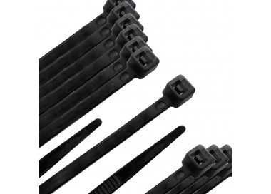 Brida Nylon 100%. Color Negro 9,0 x 780 mm. Bolsa 100 unidades. Abrazadera Plastico, Organizador Cables, Alta Resistencia