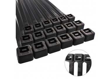 Brida Nylon 100%. Color Negro 9,0 x 780 mm. Bolsa 100 unidades. Abrazadera Plastico, Organizador Cables, Alta Resistencia