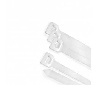 Brida Nylon 100%. Color Blanco / Natural 2,5 x 160 mm. 100 Piezas. Abrazadera Plastico, Organizador Cables, Alta Resistencia