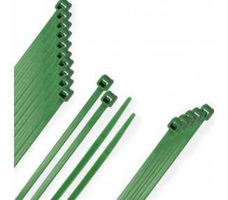 Brida Nylon 100%. Color Verde 3,6 x 140 mm. Bolsa 100 Unidades. Abrazadera Plastico, Organizador Cables, Alta Resistencia