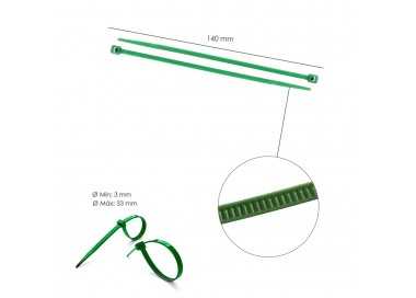 Brida Nylon 100%. Color Verde 3,6 x 140 mm. Bolsa 100 Unidades. Abrazadera Plastico, Organizador Cables, Alta Resistencia