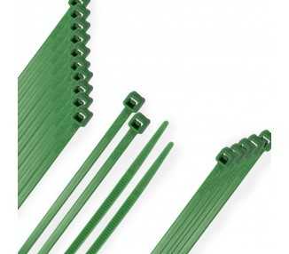 Brida Nylon 100%. Color Verde 4,6 x 200 mm. Bolsa 100 Unidades. Abrazadera Plastico, Organizador Cables, Alta Resistencia