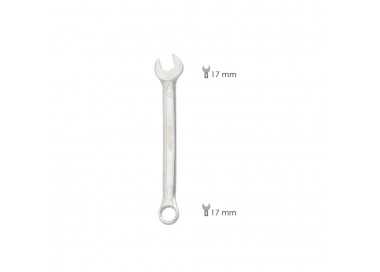 Llave Combinada Plus 17x17 Acero Cromo Vanadio DIN 3113. Llave Doble Boca, Llave Fija, Llave Estrella