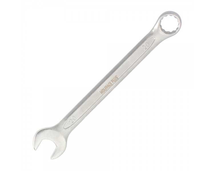 Llave Combinada Plus 20x20 Acero Cromo Vanadio DIN 3113. Llave Doble Boca, Llave Fija, Llave Estrella
