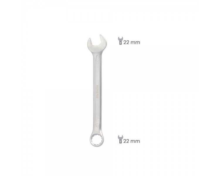 Llave Combinada Plus 22x22 Acero Cromo Vanadio DIN 3113. Llave Doble Boca, Llave Fija, Llave Estrella