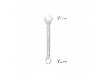 Llave Combinada Plus 22x22 Acero Cromo Vanadio DIN 3113. Llave Doble Boca, Llave Fija, Llave Estrella