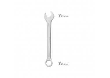 Llave Combinada Plus 25x25 Acero Cromo Vanadio DIN 3113. Llave Doble Boca, Llave Fija, Llave Estrella