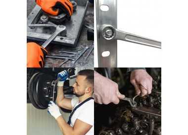 Llave Combinada Plus 28x28 Acero Cromo Vanadio DIN 3113. Llave Doble Boca, Llave Fija, Llave Estrella