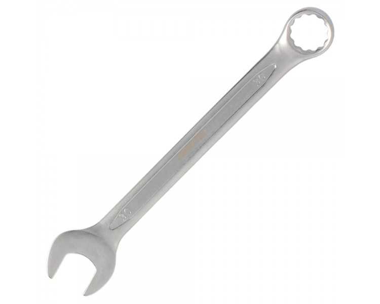 Llave Combinada Plus 30x30 Acero Cromo Vanadio DIN 3113. Llave Doble Boca, Llave Fija, Llave Estrella